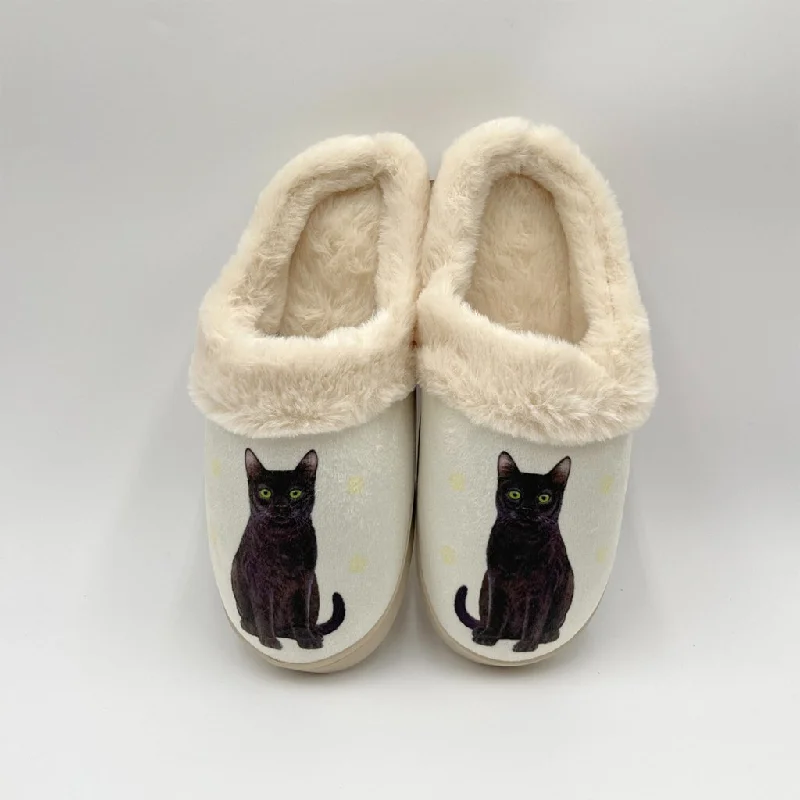 Snuggs : Black Cat Slippers