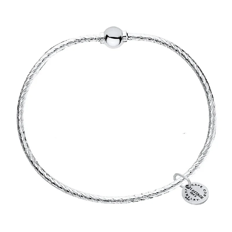 LeStage® Cape Cod : Beaded Twist Bangle in Sterling Silver