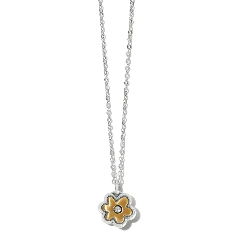 Brighton : Harmony Flower Petite Necklace in Silver - Gold