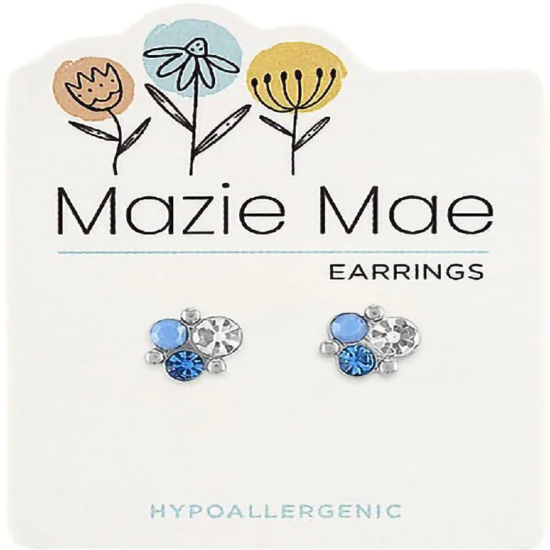 Center Court : Silver Air Blue Opal Cluster Stud Mazie Mae Earring