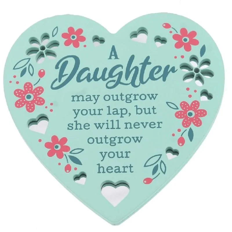 H & H Gifts : Reflective Heart- Daughter - Sentiment Hanging Ornament