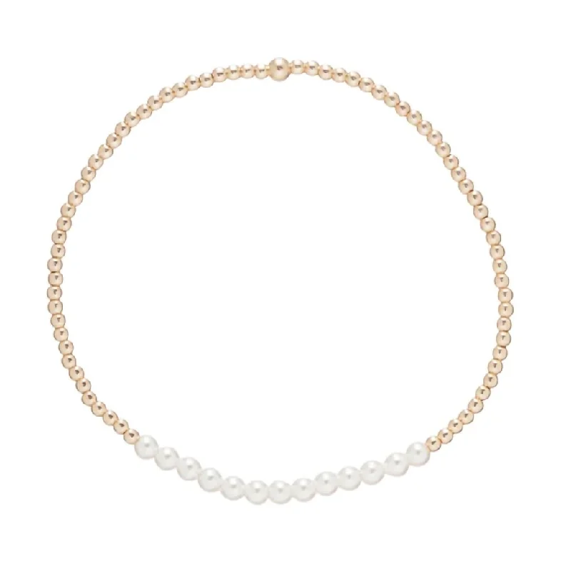 enewton design : Gold Bliss 2mm Bead Bracelet - Gemstone in Pearl