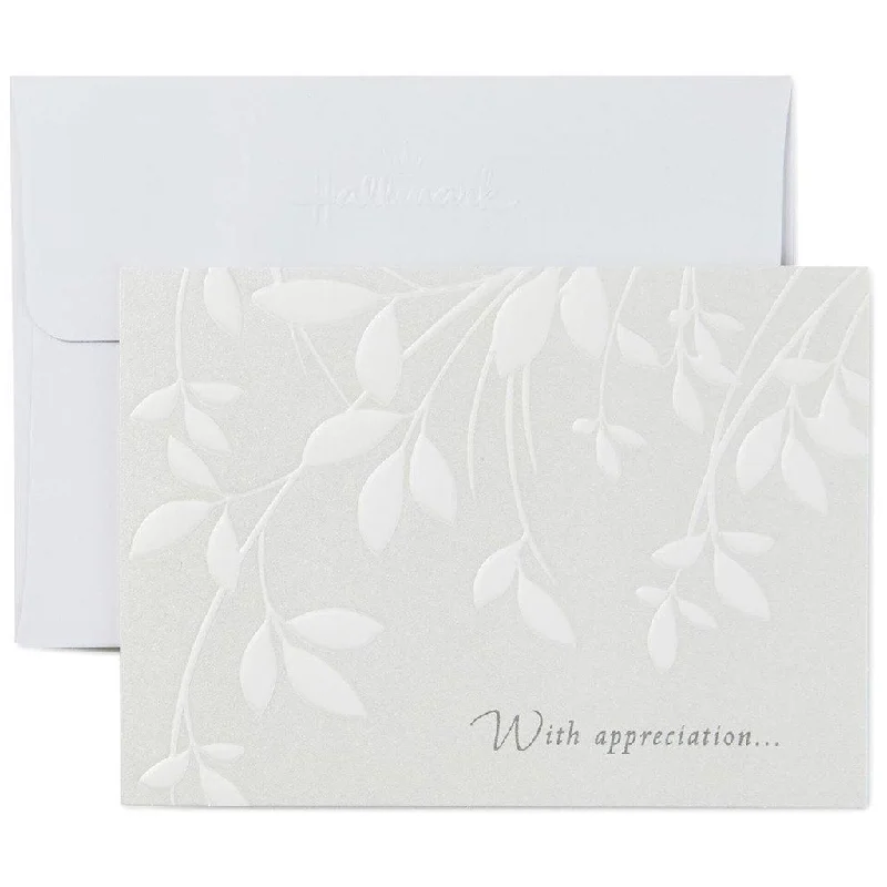 Hallmark : Cream Leaves Sympathy Thank You Notes, Box of 10