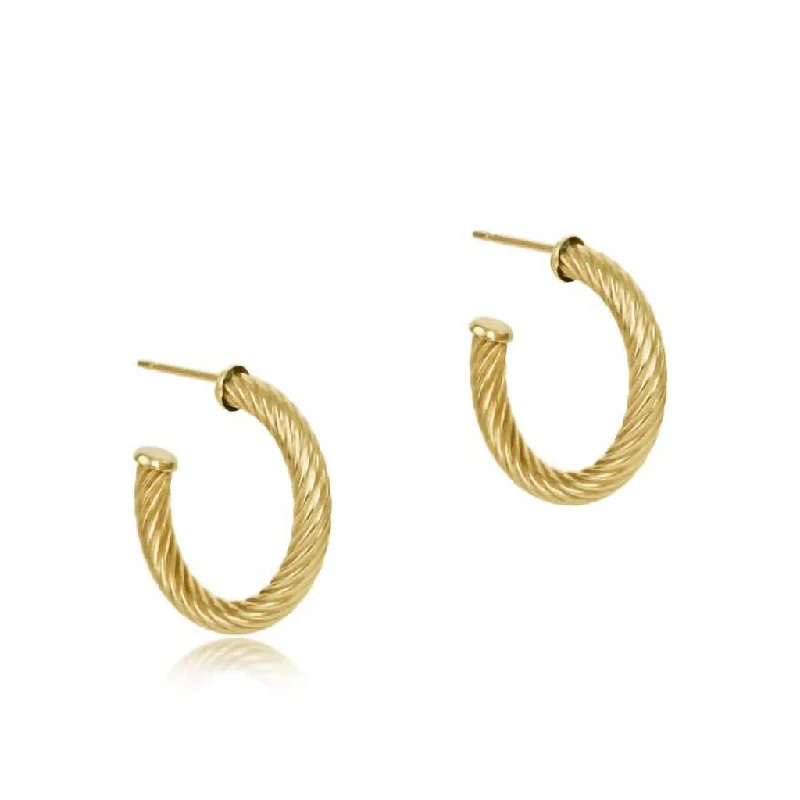 enewton design :  Round Gold 1.25" Post Hoop 4mm Textured Twist Earing