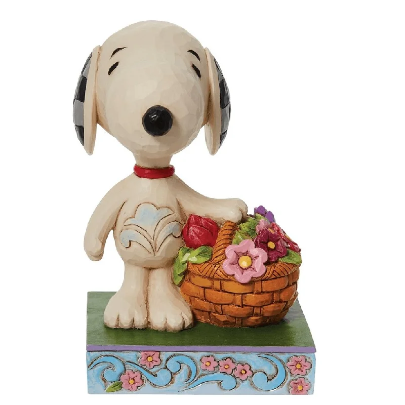 Jim Shore : Snoopy Basket of Tulips