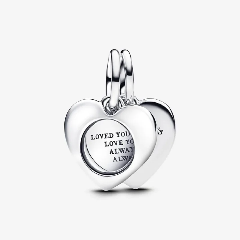 PANDORA :  Heart Magnifying Glass Double Dangle Charm