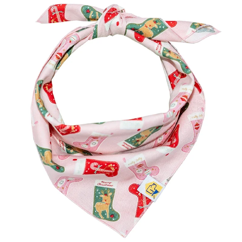 Retro Pink Stocking Dog Bandana