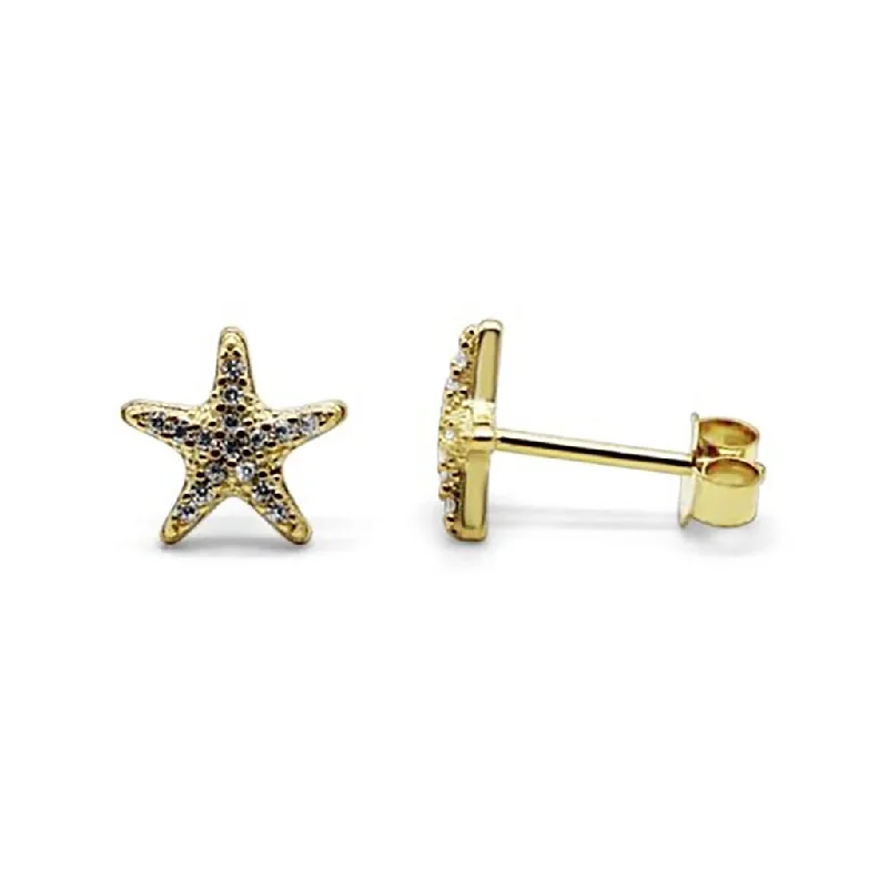 Stia : Pavé Dancing Starfish Earring in Gold