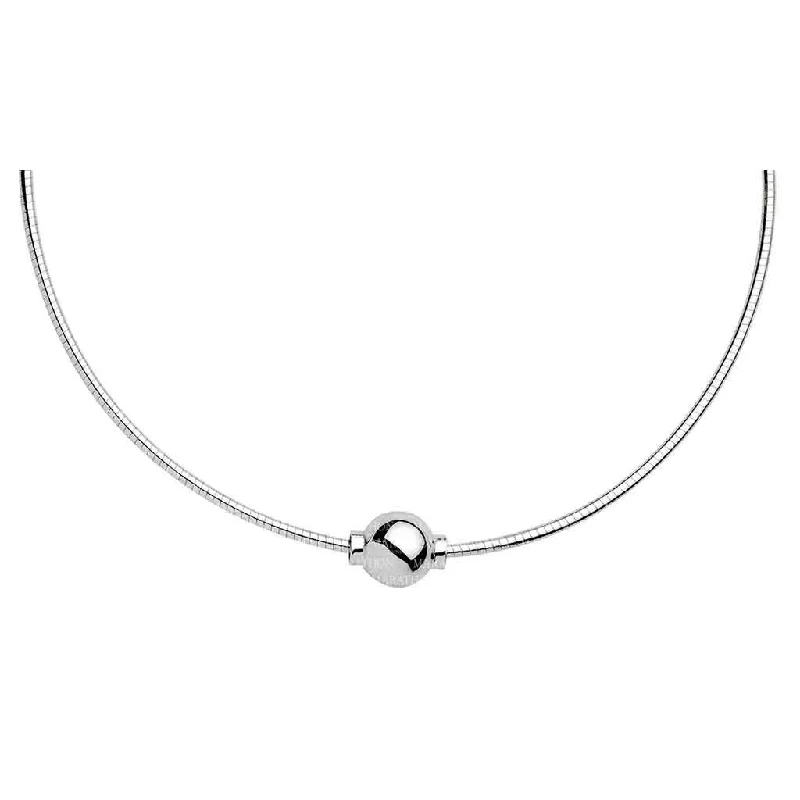 LeStage® Cape Cod : Sterling Silver Single Ball Adjustable Omega Necklace