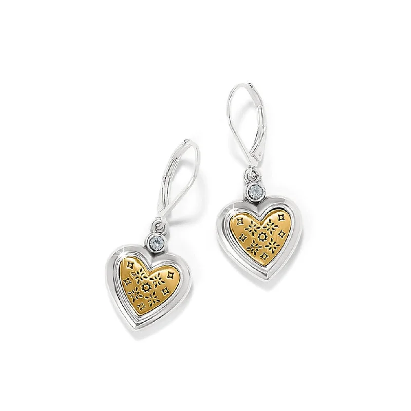 Brighton : Mosaic Heart Two Tone Leverback Earrings