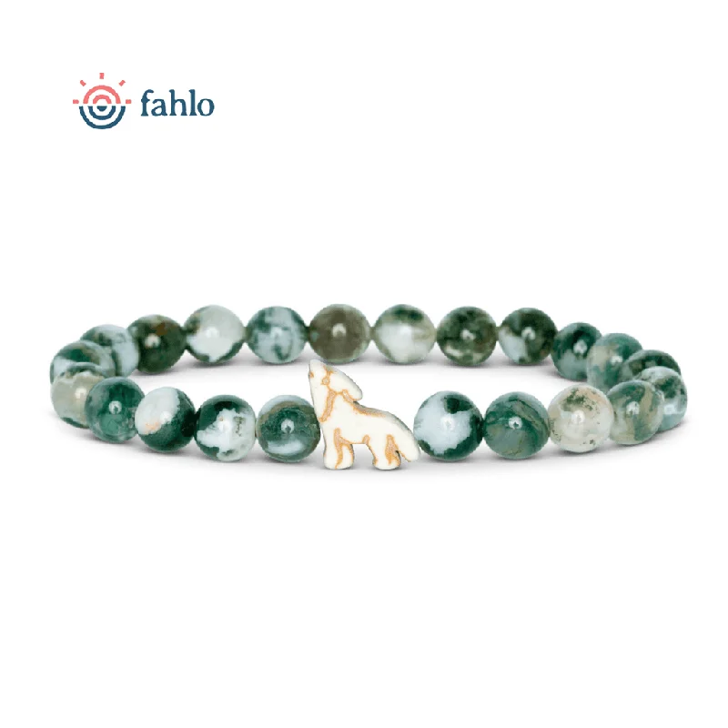 Fahlo : The Scout Bracelet - Wolf -Tracking Bracelet in Woodland Green