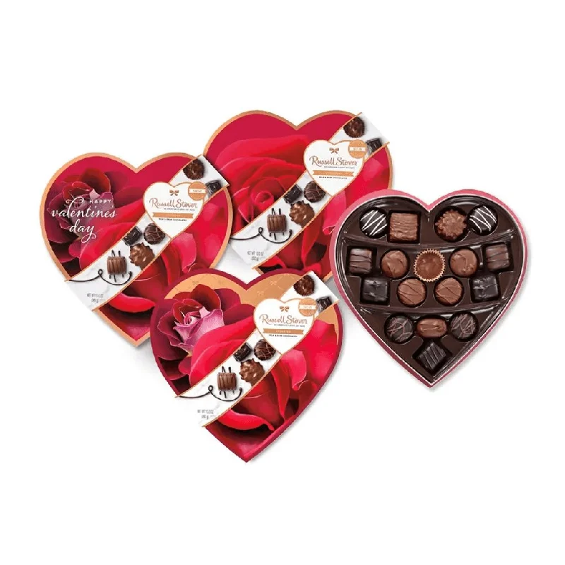 Russell Stover : Assorted Chocolates Red Foil Heart, 10oz. - Assorted package style. 1 at random