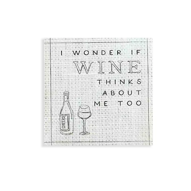 Mud Pie : Wonder If Wine Thinks About Me Too - Cocktail Napkins 12ct