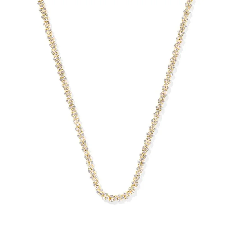 Kendra Scott : Emery Gold Tennis Necklace in White Crystal