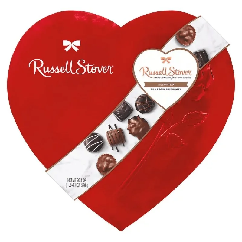 Russell Stover : Assorted Chocolates Red Foil Heart, 20.1 oz.