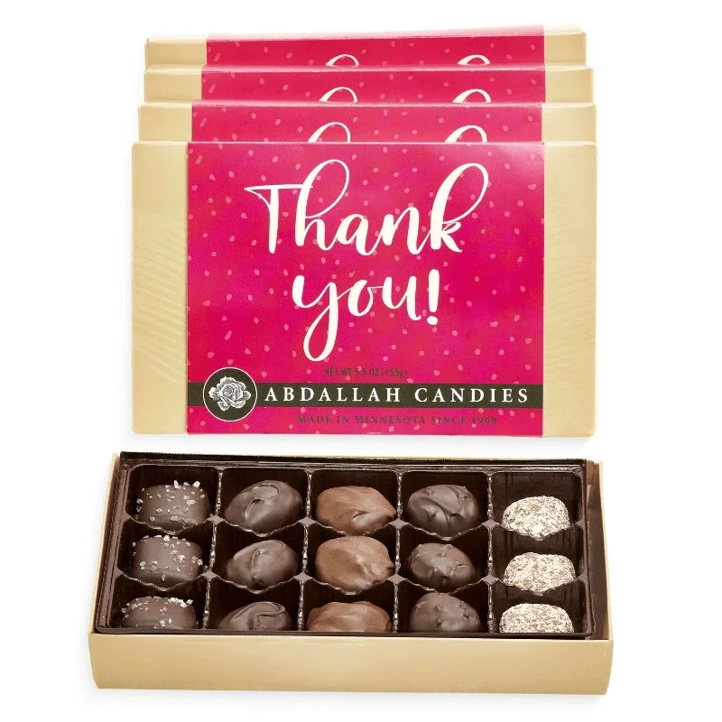 Abdallah Candies : Greeting Card Box "Thank You" Chocolate Assortment