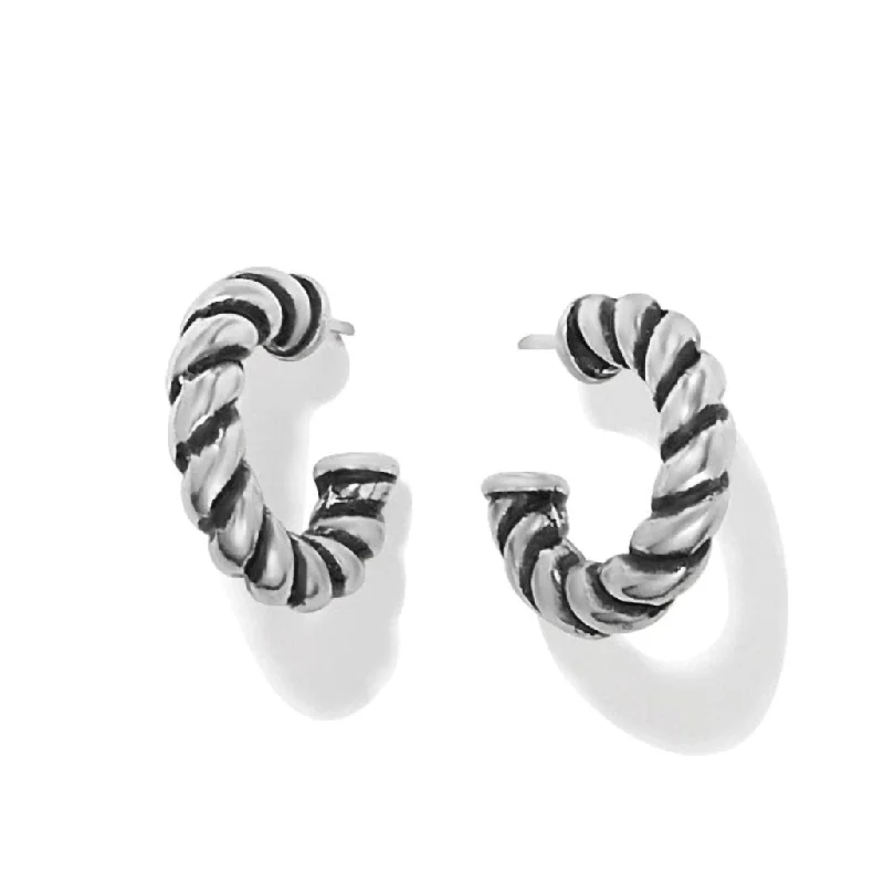 Brighton : Interlok Twist Small Post Hoop Earrings in silver