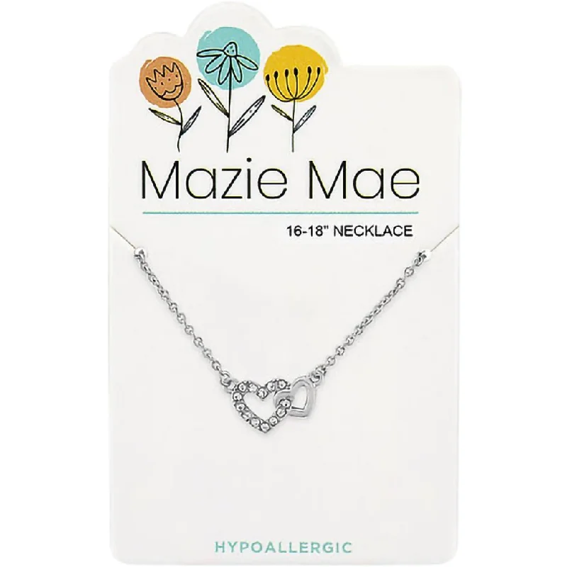 Center Court: Silver Interlocking Hearts Mazie Mae Necklace