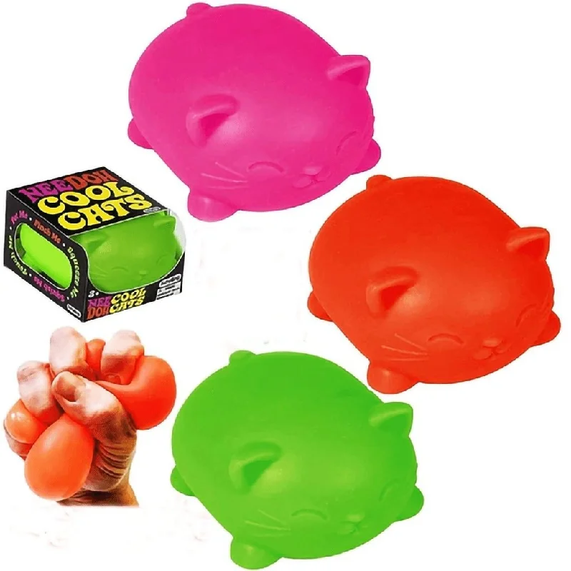 Schylling : Cool Cats Nee Doh Stress Ball - Assorted 1 at random. Style can not be chosen