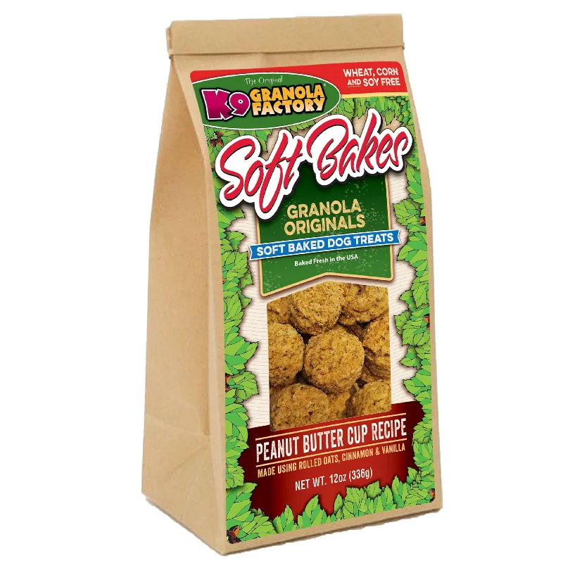 K9 Granola Factory - Soft Bakes, Peanut Butter Cup Recipe Dog Treats, 12oz