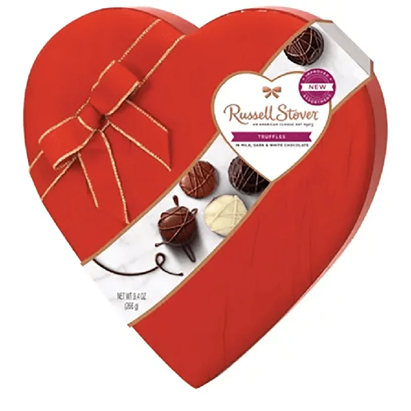 Russell Stover : Valentine's Assorted Truffles Red Satin Heart 9.4 oz