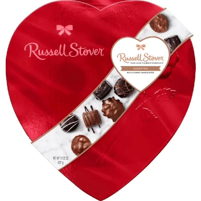 Russell Stover : Assorted Chocolates Red Foil Heart, 15.05 oz.