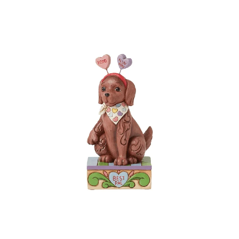 Jim Shore : Heartwood Creek - Cute Dog with Message Hearts