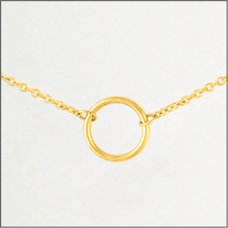 Center Court : Gold Open Circle Layers Necklace