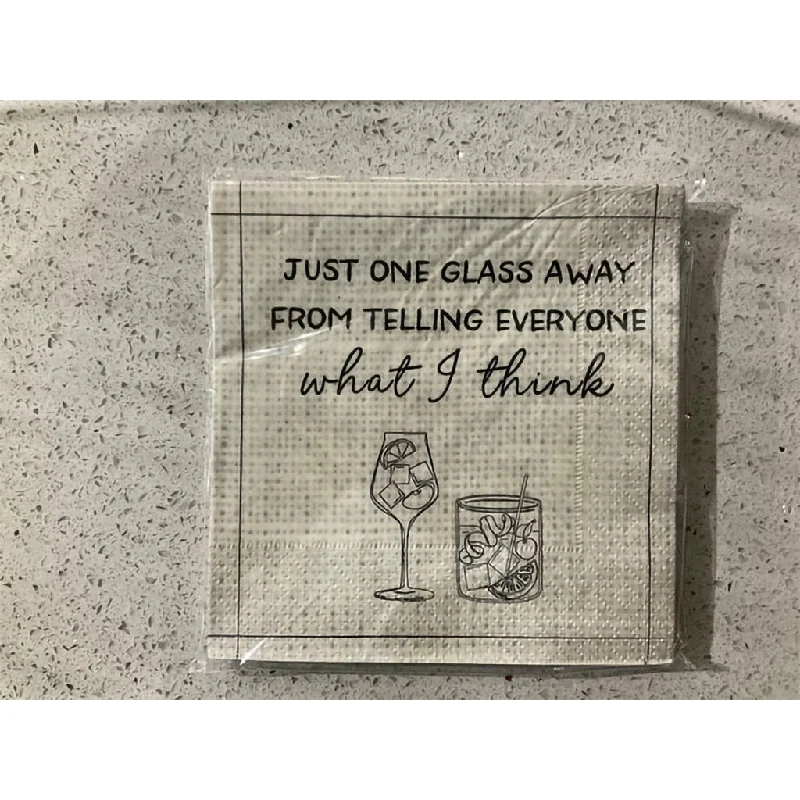 Mud Pie : Just One Glass - Cocktail Napkins 12ct