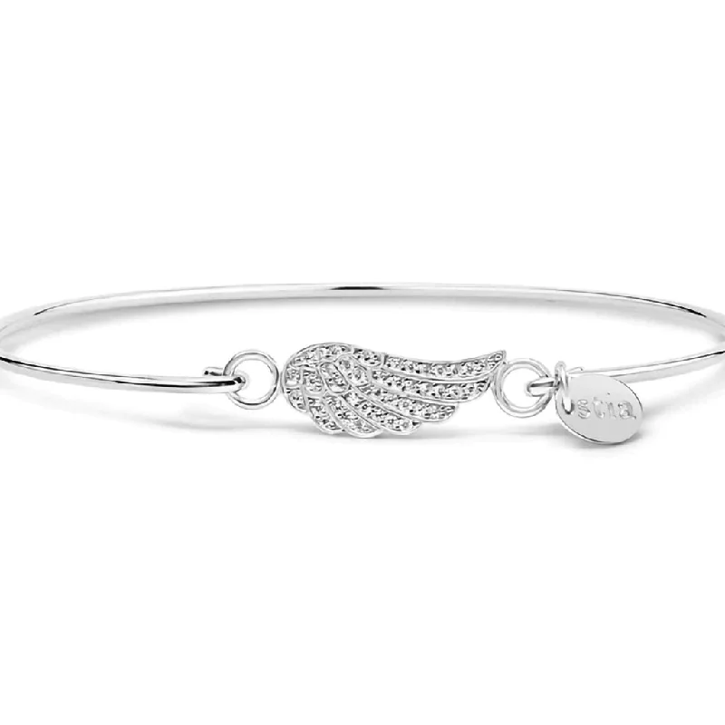 Stia : Pavé Icon Bracelet Wing in Silver