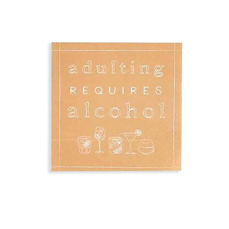 Mud Pie : Adulting Requires Alcohol - Cocktail Napkins 12ct