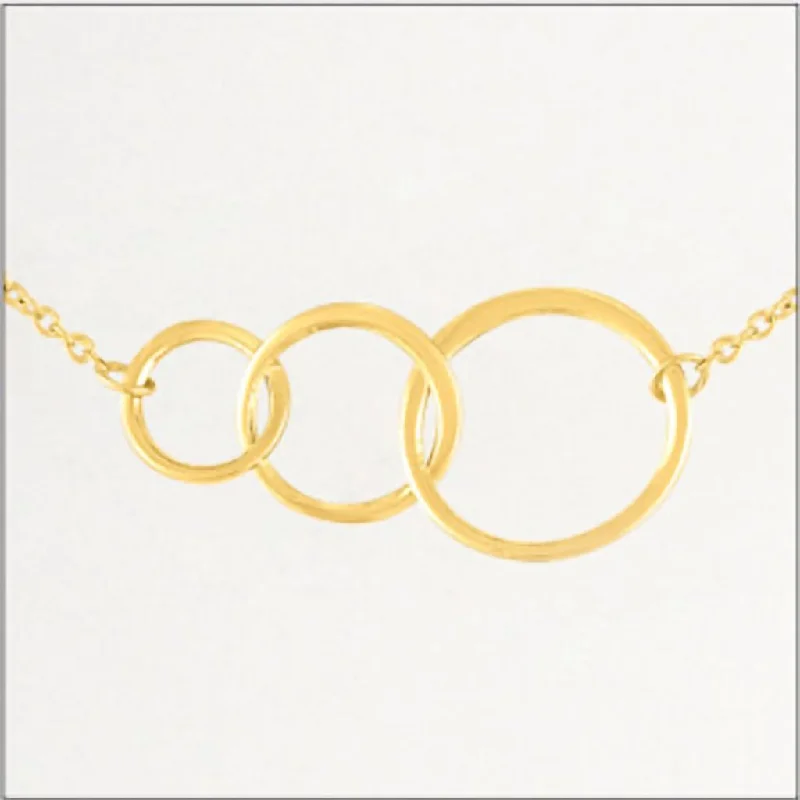 Center Court : Gold Trio Open Circles Layers Necklace