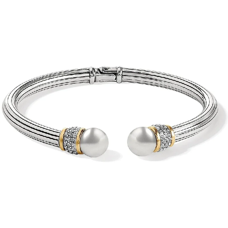 Brighton : Meridian Open Hinged Bangle in Silver & Gold