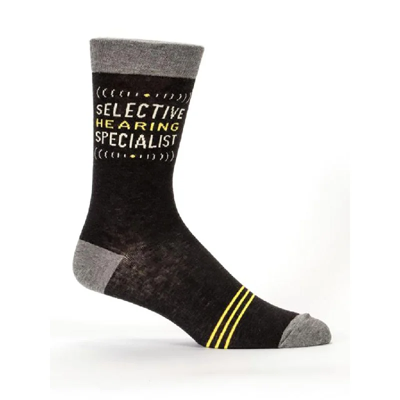 Blue Q : Men's Crew Socks - "Selective Hearing"