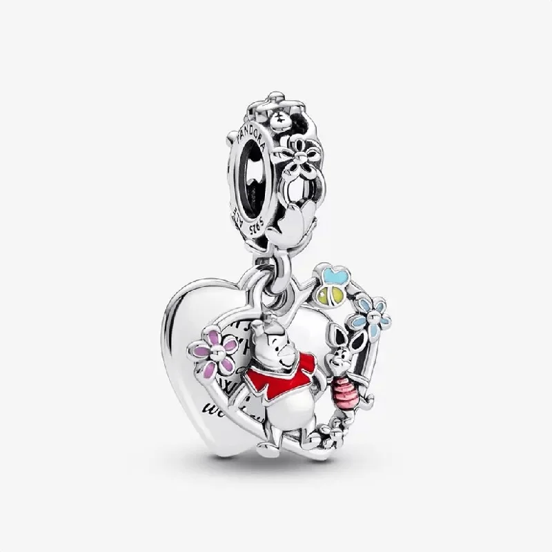 PANDORA : Disney Winnie the Pooh & Piglet Double Dangle Charm