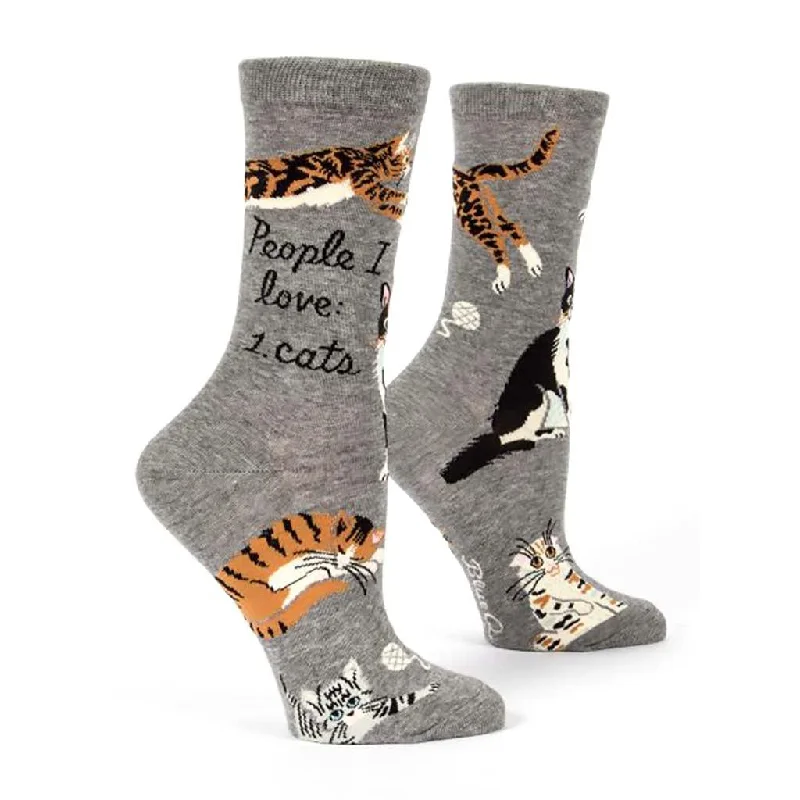 Blue Q : Women's Crew Socks - "People I Love: Cats"