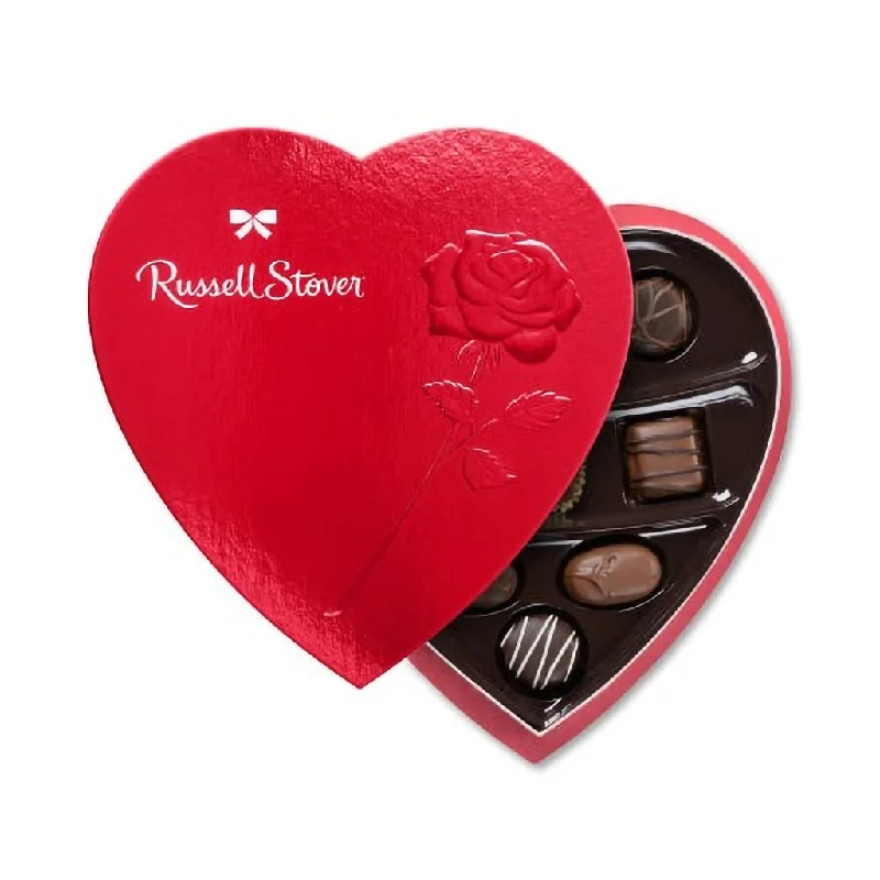 Russell Stover : Assorted Chocolates Red Foil Heart, 5.1 oz.