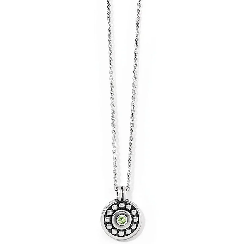 Brighton : Pebble Dot Medali Petite Reversible Necklace in Peridot (August)