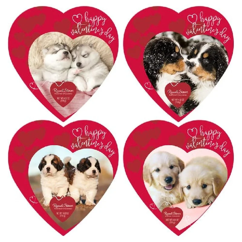 Russell Stover : Assorted Chocolates Puppy Heart Box, 4.03 oz. - Assorted box style, 1 at random