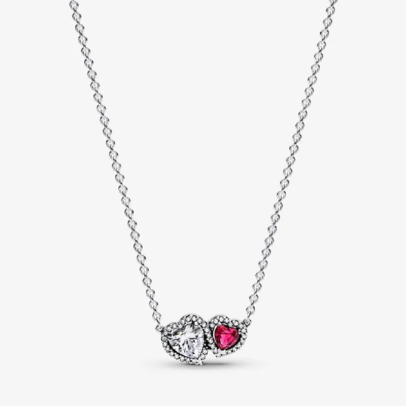 PANDORA : Halo Hearts Pendant Necklace