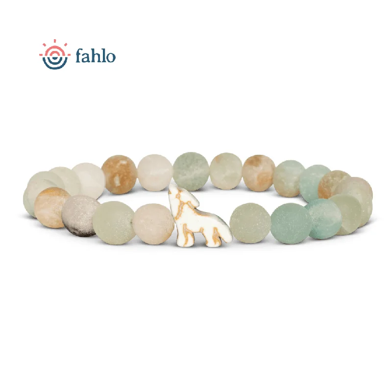 Fahlo : The Scout Bracelet - Wolf -Tracking Bracelet in Sky Stone