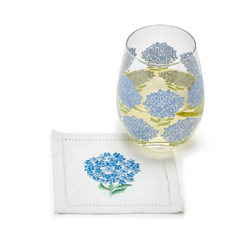 Two's Company : Hydrangea Stemless Wine Glass