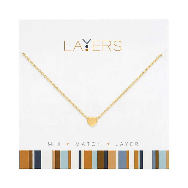 Center Court : Gold Heart Layers Necklace