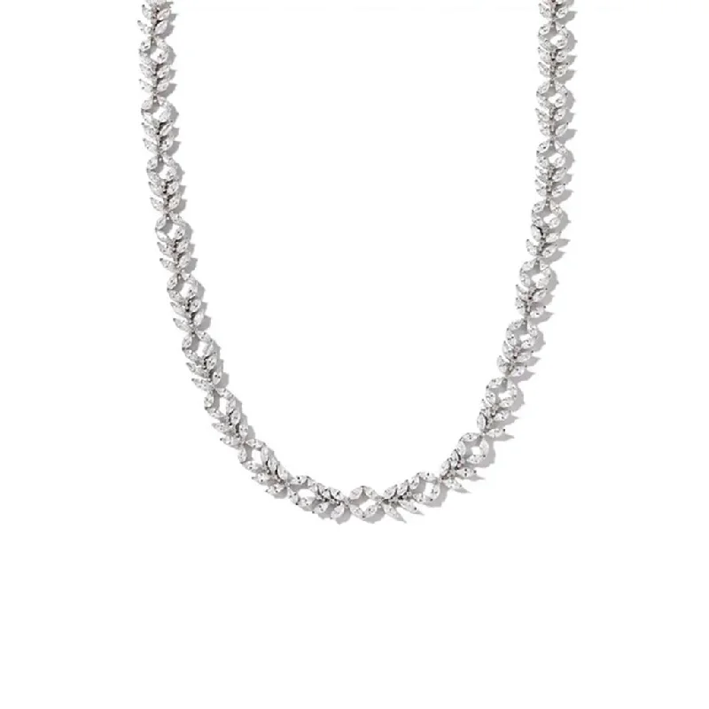 Kendra Scott : Rosalie Silver Tennis Necklace in White Crystal - Silver