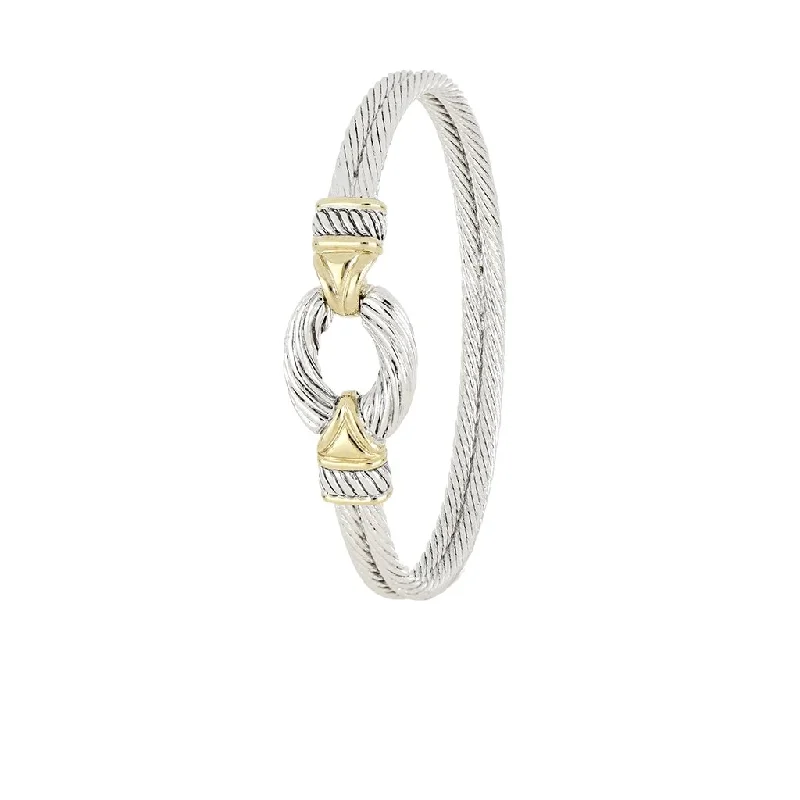 John Medeiros : Cordão Double Wire Bracelet 7.0" Two Tone