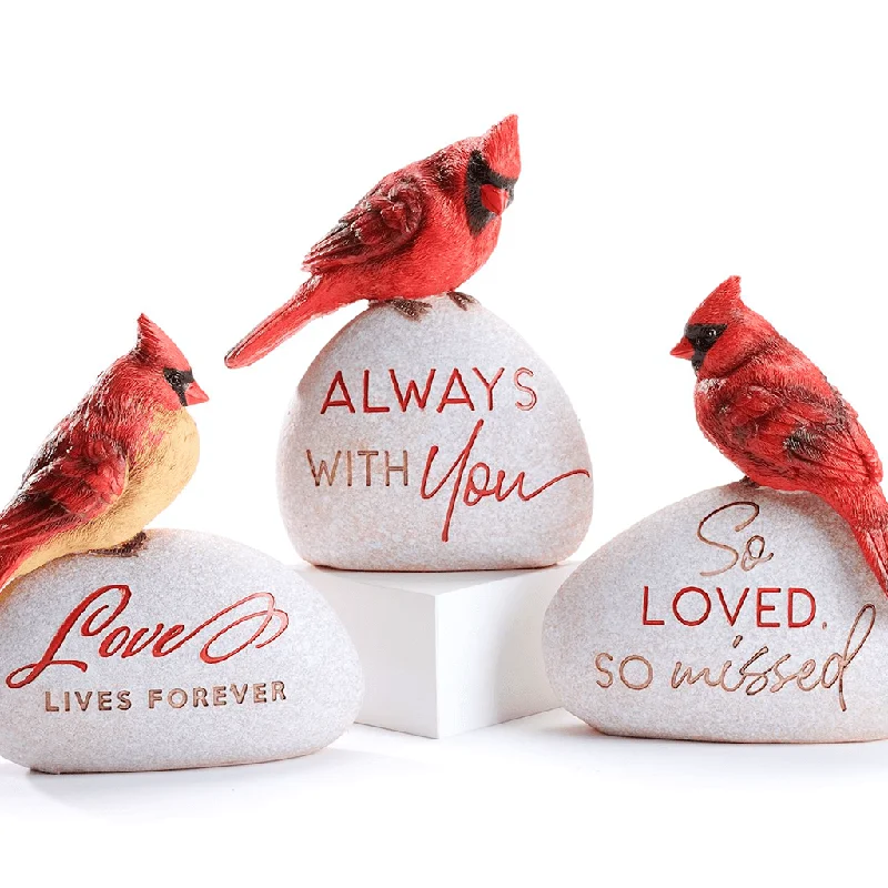 Giftcraft : Cardinal Sentiment Garden Rock - Assorted by style