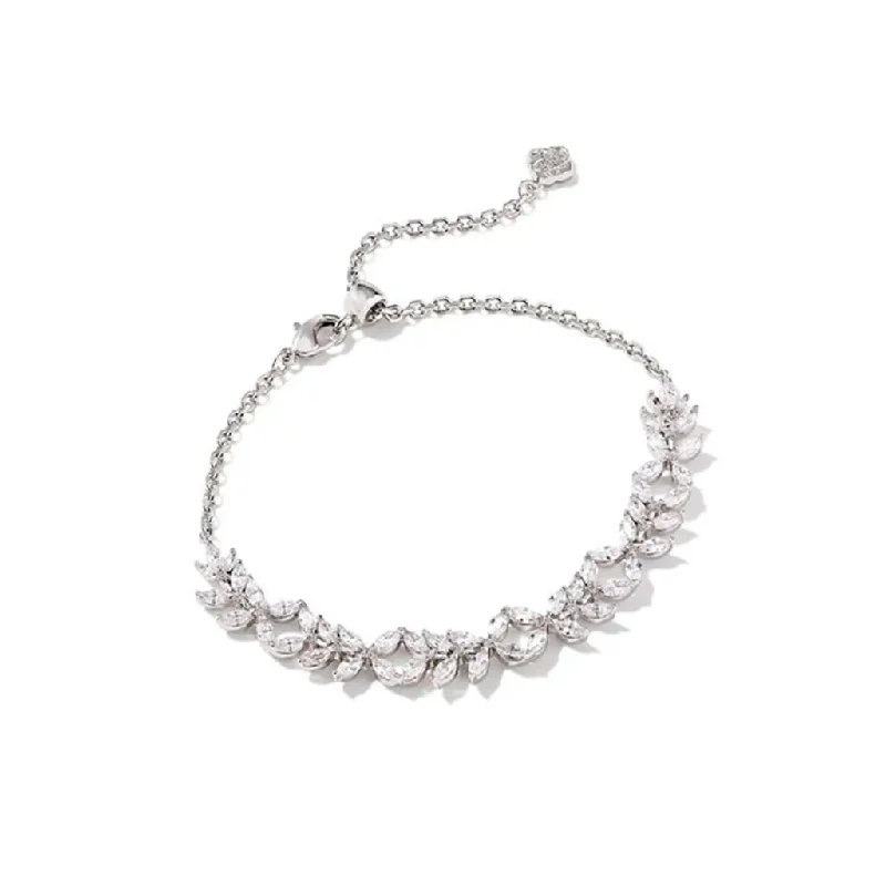 Kendra Scott : Rosalie Silver Tennis Bracelet in White Crystal - Silver