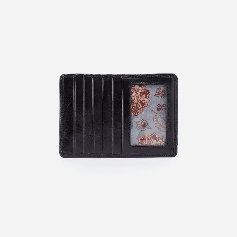 HOBO : Euro Slide Black Leather Credit Card Wallet