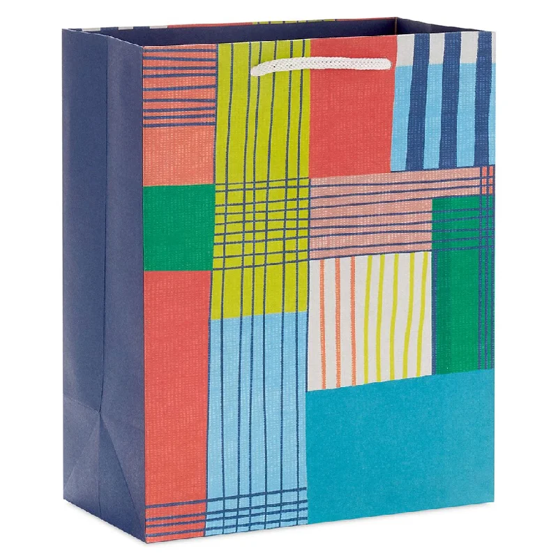 Hallmark : 9.6" Abstract Plaid Medium Gift Bag