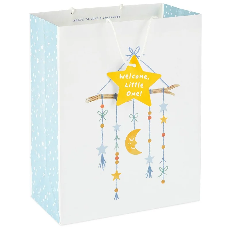 Hallmark : 13" Moon and Stars Large New Baby Gift Bag